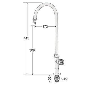 Deck Mounted Water Tap - Swing Gooseneck