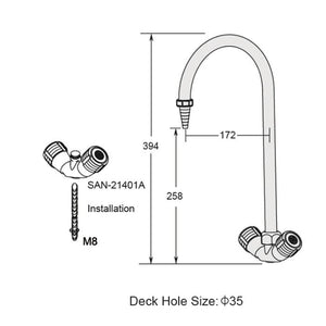 Deck Mounted Mixer - Swing Gooseneck