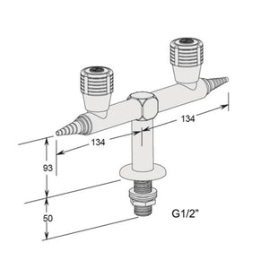 Deck Mounted, Double Gas Valve - 180 Degrees