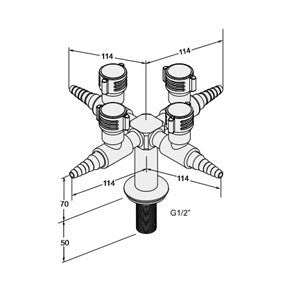 Quadruple Lift & Turn Ball Valve, Deck Mounted