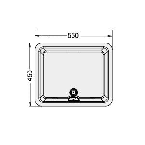 Polypropylene Sink with Overflow 550x450x310 mm