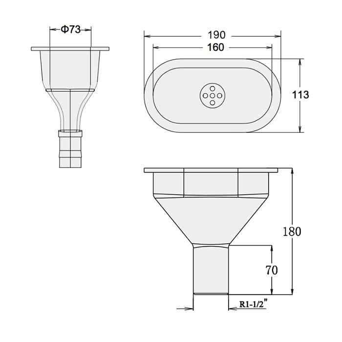 Polypropylene Oval Cup Sink