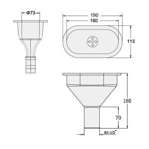 Polypropylene Oval Cup Sink